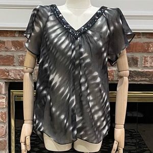 Sheer Express grey and white tie dye top / S / Excellent condition